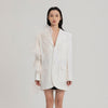 DEAT 2023 Summer Women's Blazer Neothed Loose Single Breatsed Long Sleeve Spliced Mesh Elegant Suit jackets WV10000S