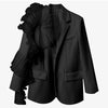 DEAT 2023 Summer Women's Blazer Neothed Loose Single Breatsed Long Sleeve Spliced Mesh Elegant Suit jackets WV10000S