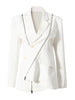 DEAT Asymmetrical Women's Blazer Notched Loose Single Breasted Metal Zipper Long Sleeve Suit jackets Tide Autumn 2023 7YZ557