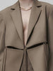 DEAT Women's Blazer Notched Long Sleeve Loose Patchwork Bandage Hollow Out Suit Jackets Female Autumn 2023 19J470