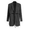 DEAT Women's Blazer Notched Long Sleeve Loose Patchwork Bandage Hollow Out Suit Jackets Female Autumn 2023 19J470