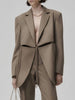 DEAT Women's Blazer Notched Long Sleeve Loose Patchwork Bandage Hollow Out Suit Jackets Female Autumn 2023 19J470