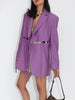 DEAT Women's Blazer Notched Long Sleeve Loose Patchwork Bandage Hollow Out Suit Jackets Female Autumn 2023 19J470