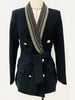 DEAT Women's Blazer Notched Loose Double Breasted Long Sleeve Ironing Belt Long Suit Jackets 2023 Coats 17A1866