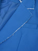 DEAT Women's Blazer Notched Loose Single Breasted Long Sleeve Blue Burrs Suit Jackets Female Autumn 2023 17A2644