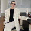 DEAT Women's Blazer Notched Loose Single Breasted Long Sleeve Cut Out Suit Jackets Female Tide Summer 2023 17A2209