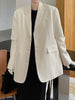 DEAT Women's Blazer Notched Loose Single Breasted Long Sleeve Cut Out Suit Jackets Female Tide Summer 2023 17A2209