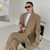 DEAT Women's Blazer Notched Loose Single Breasted Long Sleeve Cut Out Suit Jackets Female Tide Summer 2023 17A2209