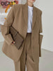 DEAT Women's Blazer Notched Loose Single Breasted Long Sleeve Cut Out Suit Jackets Female Tide Summer 2023 17A2209