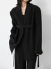 DEAT Women's Blazer Notched Loose Single Breasted Long Sleeve Ribbon White Suit Jackets Female Autumn 2023 17A2004H