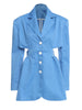 DEAT Women's Blazer Notched Single Breasted Long Sleeve Hollow Out Backless Suit jackets Female Summer 2023 7I3159