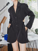 DEAT Women's Blazer Notched Single Breasted Long Sleeve Hollow Out Backless Suit jackets Female Summer 2023 7I3159