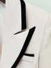 DEAT Women's Blazer Notched Slim Single Button Long Sleeve Feather Patchwork Suit Jackets Female Summer 2023 17A2295