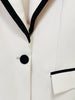 DEAT Women's Blazer Notched Slim Single Button Long Sleeve Feather Patchwork Suit Jackets Female Summer 2023 17A2295