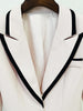 DEAT Women's Blazer Notched Slim Single Button Long Sleeve Feather Patchwork Suit Jackets Female Summer 2023 17A2295