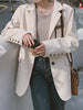 DEAT Women's Blazer Single Breasted Notched Loose Patchwork Contrast Color Suit Jackets Female Summer 2023 17A2340