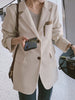 DEAT Women's Blazer Single Breasted Notched Loose Patchwork Contrast Color Suit Jackets Female Summer 2023 17A2340