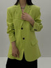 DEAT Women's Blazer Notched Collar Single Breasted Long Sleeve Layered Fake Pockets Suit Jackets Autumn 2023 17A982H