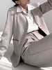 DEAT Women's Blazer V-neck Loose Single Breasted Apricot  Pockets Long Sleeve Suit Jackets Autumn 2023 Tide 17A4085