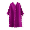 DEAT Pleated Dress Women V Collar Ruffled Elegant Knee Length Loose Wild Solid Seven Sleeve Casual 2022 Autumn Tide HT317