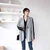 DEAT Woman Blazer Black Back Hit Color White Striped Long Sleeve Notched Casual Style Jacket 2022 Autumn Korean 15XM390