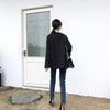 DEAT Woman Blazer Black Back Hit Color White Striped Long Sleeve Notched Casual Style Jacket 2022 Autumn Korean 15XM390