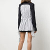 DEAT Woman Blazer Striped Patchwork Single Breasted Notched Long Sleeve Pockets Casual Style Jacket 2022 Autumn 15XM492
