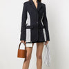 DEAT Woman Blazer Striped Patchwork Single Breasted Notched Long Sleeve Pockets Casual Style Jacket 2022 Autumn 15XM492