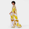 DEAT Woman Dresses Floor Length Batwing Sleeve V Collar Print High Elastic Bohemian Style Kafatan Elegant 2022 Autumn AR665
