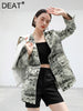 DEAT Woman Jackets Cardigan Burrs Thin Printing Full Sleeve  High Street Style Coat 2023 Autumn 15AN002