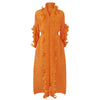 DEAT Woman Pleated Dress Oversized Elastic With Sashes Ruffles Long Sleeve Lapel Casual Style 2023 Spring Clothing HT675