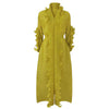 DEAT Woman Pleated Dress Oversized Elastic With Sashes Ruffles Long Sleeve Lapel Casual Style 2023 Spring Clothing HT675