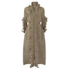 DEAT Woman Pleated Dress Oversized Elastic With Sashes Ruffles Long Sleeve Lapel Casual Style 2023 Spring Clothing HT675