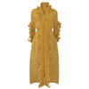 DEAT Woman Pleated Dress Oversized Elastic With Sashes Ruffles Long Sleeve Lapel Casual Style 2023 Spring Clothing HT675
