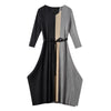 DEAT Woman Pleated Midi Dress Multicolor Seven Sleeve V Neck With Sashes Slim Elegant Casual Style 2022 Autumn 15JK966