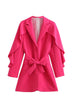 [DEAT] Women Blazer Lace-up Temperament Elegant Lapel Long Sleeve Loose Fit Jacket Tide Autumn   2023 13DA3073
