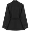 [DEAT] Women Blazer Black Turn-down Collar Single-breasted Long Sleeve Chain Loose Coat Spring Autumn 2022 13Z025