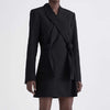DEAT  Women Cross Bandage Brief Gray Blazer Lapel Long Sleeve Loose Fit  Jacket Tide Autumn Winter winter 2022 LI194