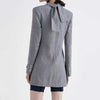 DEAT  Women Cross Bandage Brief Gray Blazer Lapel Long Sleeve Loose Fit  Jacket Tide Autumn Winter winter 2022 LI194