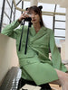 DEAT elegant women's blazer notched loose double breasted full sleeve long spliced suit jackets female summer 2023