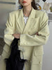 DEAT elegant women's blazer notched loose double breasted full sleeve long spliced suit jackets female summer 2023