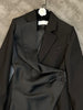 DEAT women's blazer solid color long sleeve notched irregular loose straight jackets female tide summer 2023 11C400