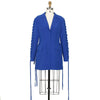 DEATwomen Coat Blue Solid Notched Long Sleeve Bandage Cross Slim Waist Casual Style Jackets 2023 Autumn 15JK426