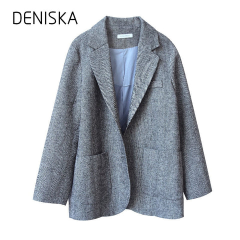 New Spring Autumn Fashion Plaid Blazer Single Breasted Casual Women Suits Slim Work Wear Coat Jackets