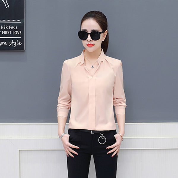 Spring Summer Women Shirt Korean Long Sleeve Fashion Casual Womens Tops And Blouses Chiffon Loose Blouse Female