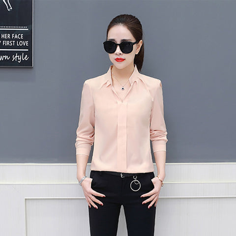 Spring Summer Women Shirt Korean Long Sleeve Fashion Casual Womens Tops And Blouses Chiffon Loose Blouse Female