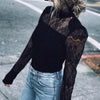 2022 Women Blouses Spring Autumn Fashion Sexy Slim Shirt Tops Lace Long Sleeve Turtleneck Elegant Retro Lace Blouse