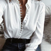 Womens Elegant Long Sleeve Blouses Spring Summer Shirt Fashion Tops Casual Streetwear Button Blouse Black White