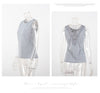 Summer Women Tops Series Casual Solid Tee Lace back Patchwork Tanks Tops For Women A17408