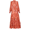 DIDACHARM High Quality Long Dress  Spring  Women'S Vintage Elegant Lapel Long Sleeve Button Printing Party Dresses
